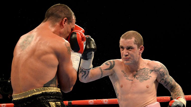 Ricky Burns (right) in action against Alexandre Lepelley in the Light Welterweight contest at the First Direct Arena, Leeds.
