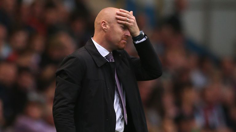 Burnley Manager Sean Dyche reacts during the Barclays Premier League match between Burnley and Sunderland