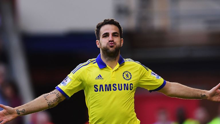 Cesc Fabregas: Celebrates scoring Chelsea's second goal at Palace