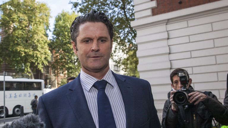 Former New Zealand cricketer, Chris Cairns, arrives at The City of Westminster Magistrates Court on October 2, 2014 in London