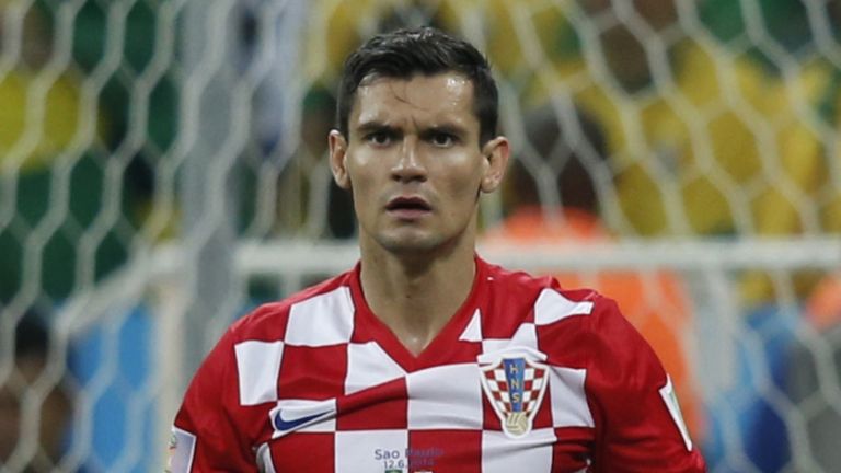 Defender Dejan Lovren to be awarded a penalty during a Group A football match between Brazil and Croatia at the Corinthians Arena in Sao Paulo