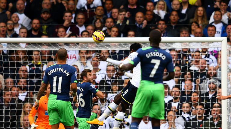 Emmanuel Adebayour headed Tottenham in front