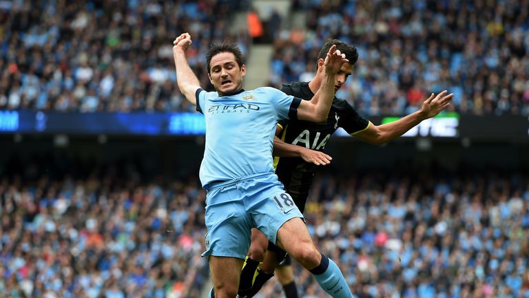 Frank Lampard wins City a penalty after being brought down by Erik Lamela