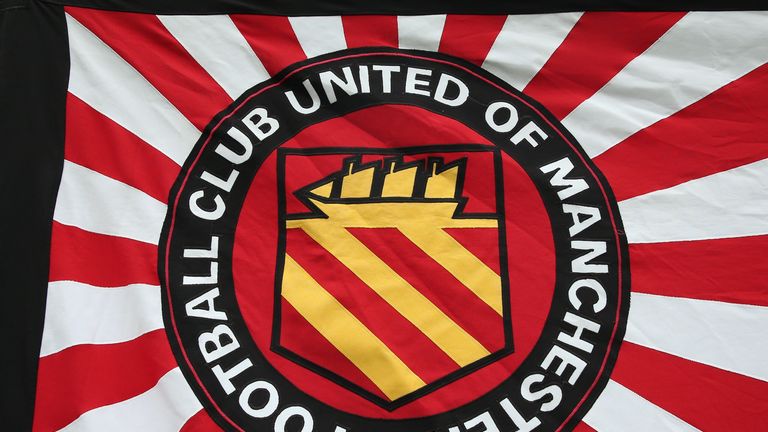 The FC United Of Manchester club crest on display during the FA Cup Qualifying First Round match against Prescot Cables in Stalybridge, September 2014