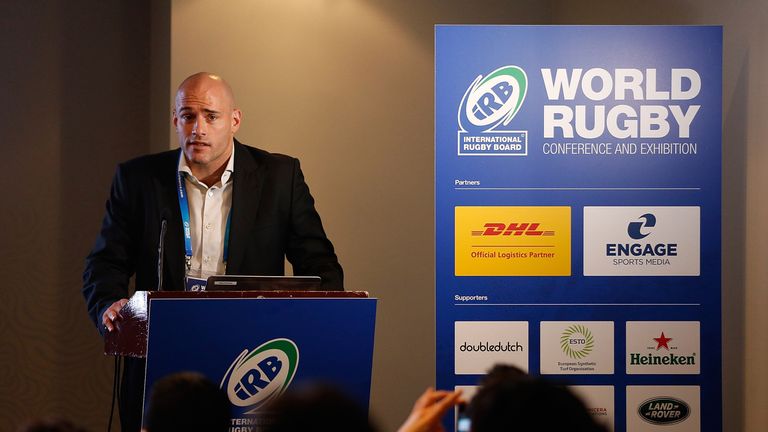 Felipe Contepomi of Argentina talks during the Anti-Doping Workshop during the IRB World Rugby Conference