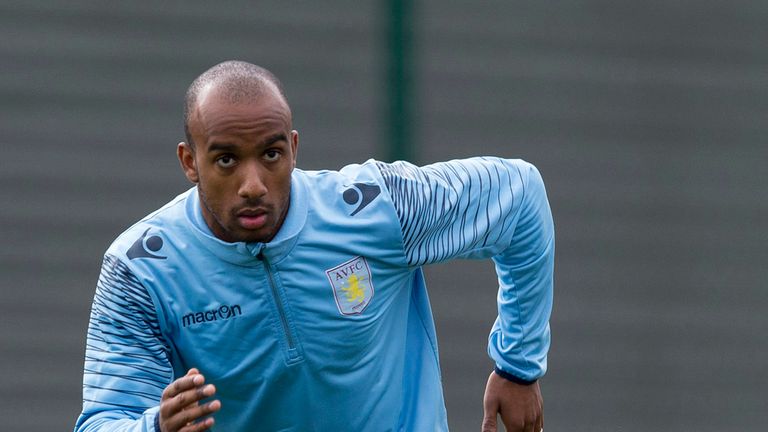 BIRMINGHAM, ENGLAND - OCTOBER 02: Fabian Delph of Aston Villa in action during a Aston Villa training session 