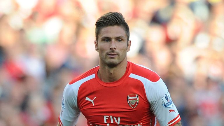 Olivier Giroud of Arsenal during the Premier League match between Arsenal and Crystal Palace at Emirates Stadium on August 16, 2014