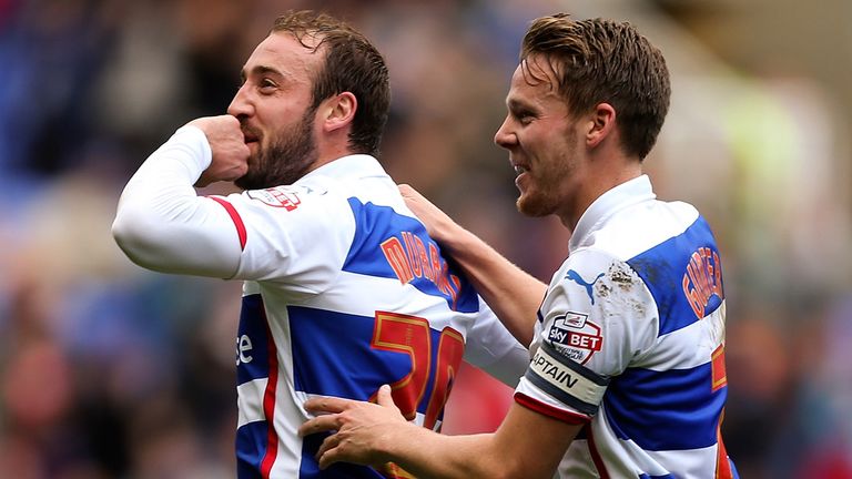 Glenn Murray of Reading celebrates after scoring the opening goal of the game