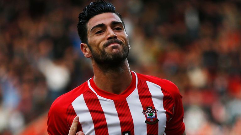 Graziano Pelle of Southampton celebrates during the Barclays Premier League match between Southampton and Sunderland
