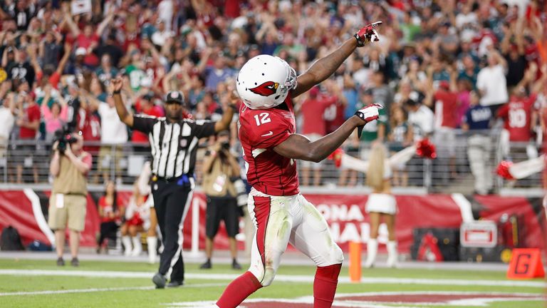 John Brown of the Arizona Cardinals celebrates after a touchdown