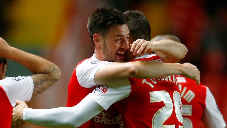 Johnnie Jackson of Charlton celebrates his winning goal against Bolton