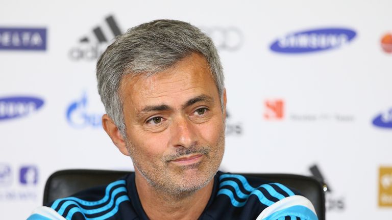 Chelsea manager Jose Mourinho speaks to the press during a Chelsea Press Conference at Chelsea Training Ground on October 24