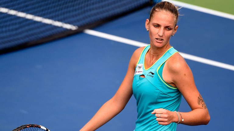 Karolina Pliskova of the Czech Republic collects the second WTA Tour title of her career