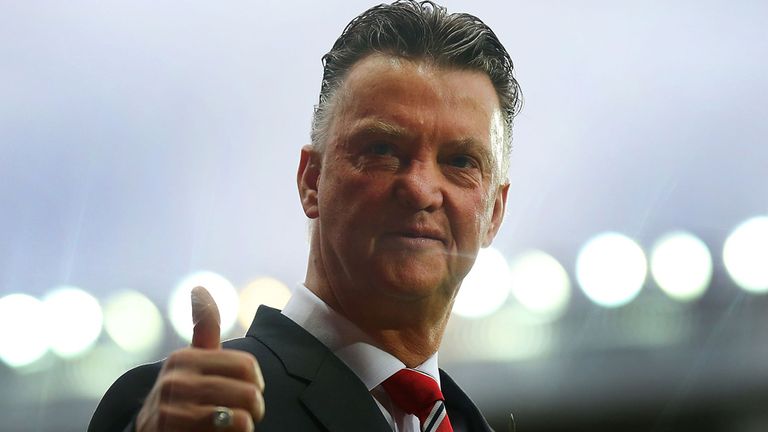 Manchester United Manager Louis van Gaal before kick-off at Old Trafford