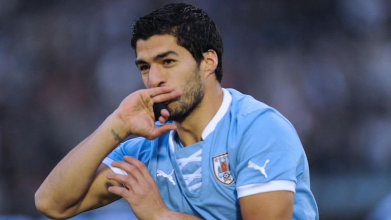 Luis Suarez: On target for Uruguay in Oman
