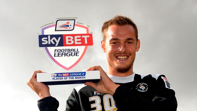 Pic by Avril Husband / Griffiths Photographers .Sky Bet League Two Player of the month for September 2014 Luke Wilkinson Luton Town