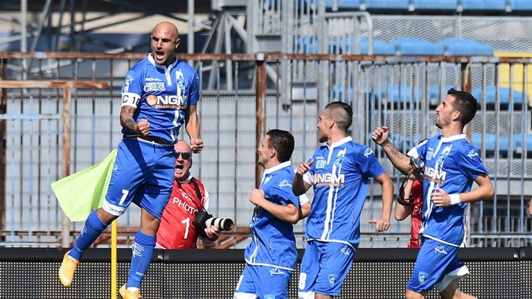 Massimo Maccarone celebrates his goal