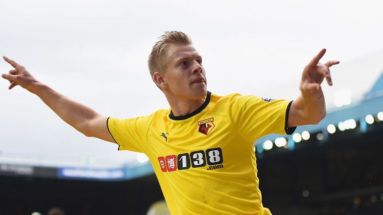 Matej Vydra of Watford celebrates scoring the third goal during the Sky Bet Championship match between Sheffield Wednesday and Watford