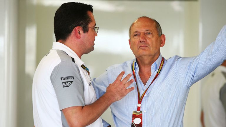 McLaren's Eric Boullier and Ron Dennis 