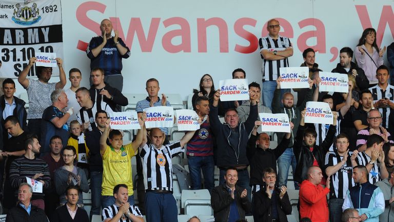 Newcastle United fans air their views before Saturday's match between Swansea City and Newcastle United