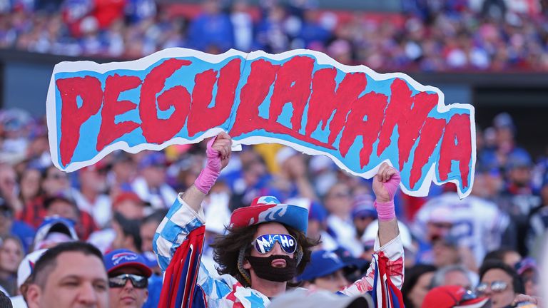 Buffalo Bills fans cheer during the second half against the New England Patriots at Ralph Wilson Stadium