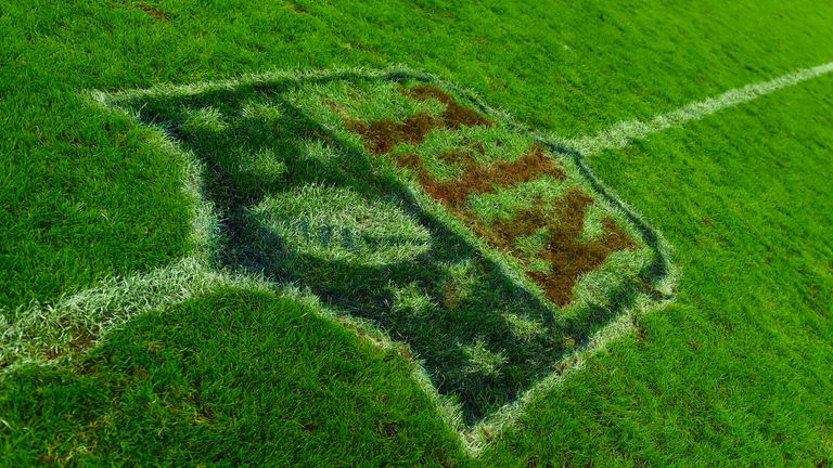 A view of the Wembley pitch during the NFL game between Detroit Lions and  Atlanta Falcons