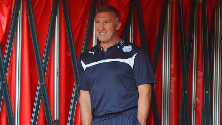 Nigel Pearson: Leicester manager watches on from the tunnel