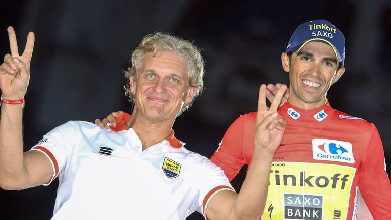 Oleg Tinkov, left, is keen to make his triple Grand Tour challenge a reality
