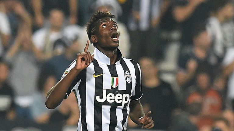 Paul Pogba of Juventus celebrates after scoring