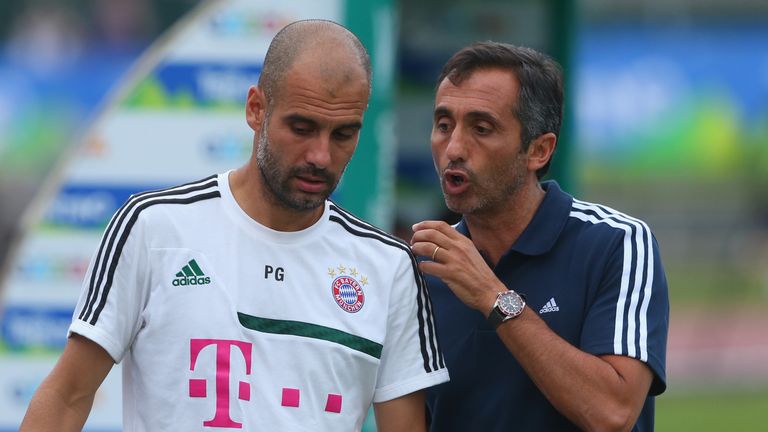 Pep Guardiola, Manel Estiarte, Bayern Munich training