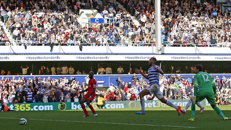 QPR defender Steven Caulker scores his team's second own goal of the afternoon to hand Liverpool all three points - 2-3
