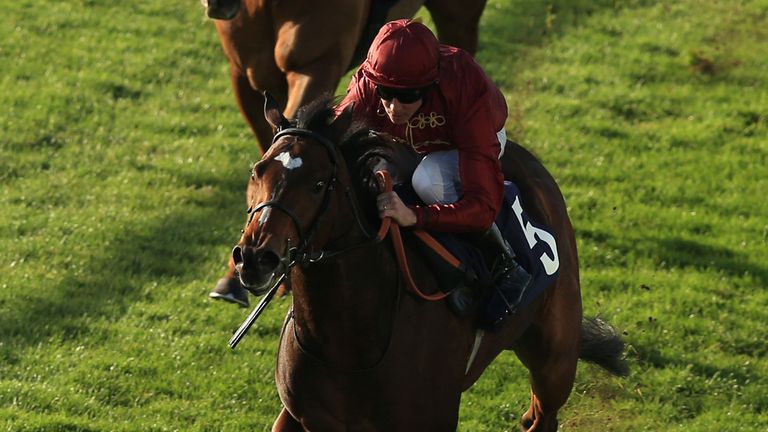 Terror, ridden by Jim Crowley, wins The Irish Stallion farms 'Bosra Sham' EBF Fillies' Stakes