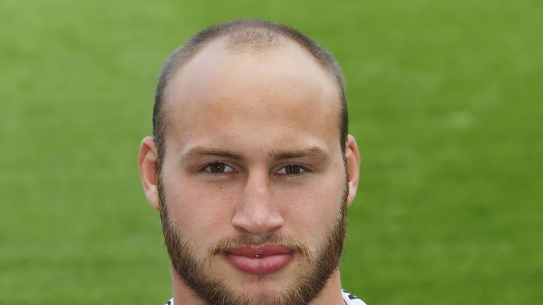 GLOUCESTER, ENGLAND - AUGUST 21:  Bill Meakes of Gloucester poses for a portrait at Kingsholm Stadium on August 21, 2014 in Gloucester, England.  (Photo by
