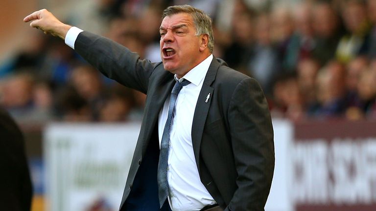 Sam Allardyce the West Ham manager directs his players during the Barclays Premier League match