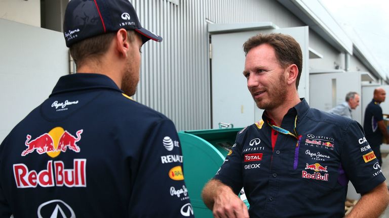 Sebastian Vettel and Christian Horner at Suzuka