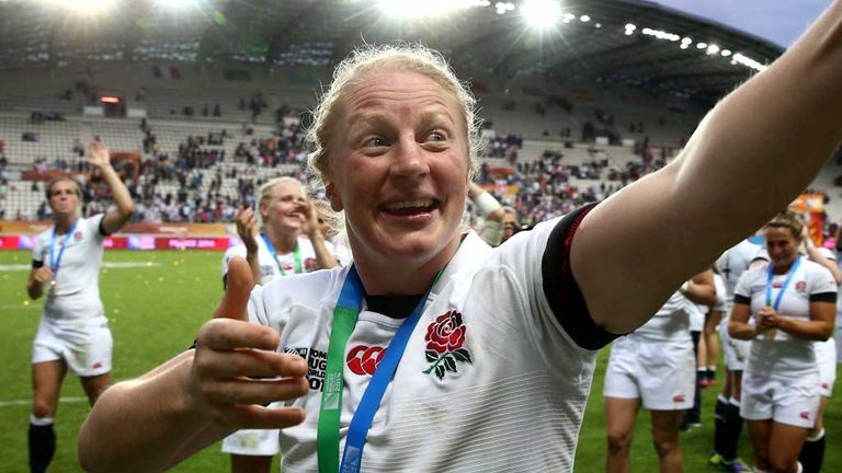 Sophie Hemming, England after World Cup final win against Canada in August