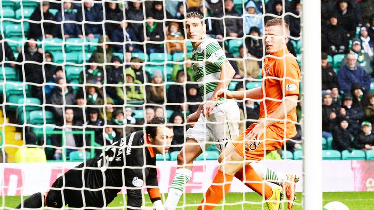 Stefan Scepovic: Celtic striker scores the second goal in the 2-0 victory over Kilmarnock