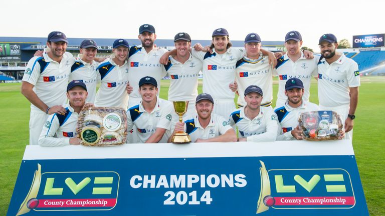 Yorkshire's players with the Wensleydale Creamery hampers.