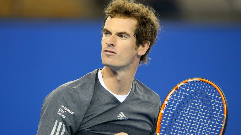 Andy Murray celebrates a point in his match against Jerzy Janowicz during day four of of the China Open 2014