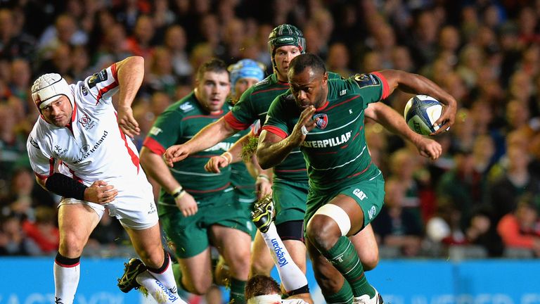 Leicester wing Vereniki Goneva breaks upfield