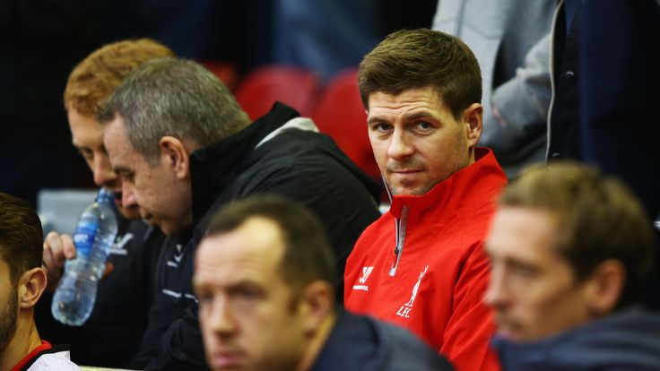 Steven Gerrard starts on the substitute bench - 16 years to the day after he made his Liverpool debut