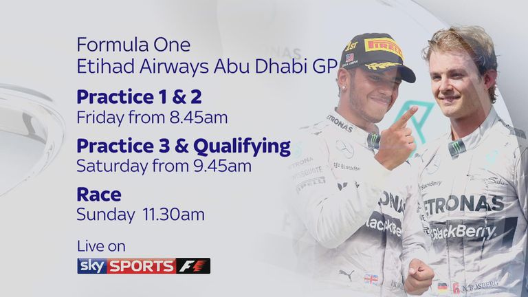 Don't miss the Hamilton v Rosberg Abu Dhabi title decider, live on Sky Sports F1