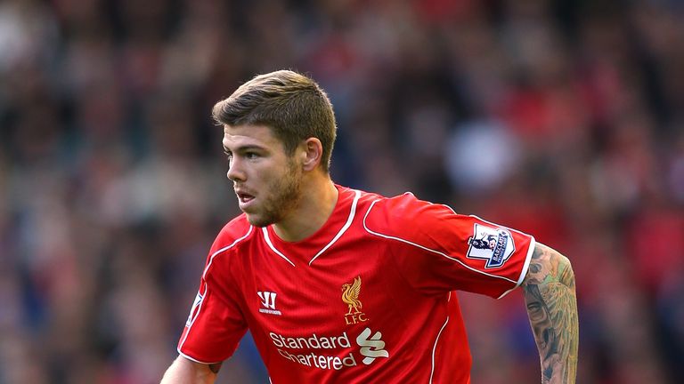 LIVERPOOL, ENGLAND - OCTOBER 25:  Alberto Moreno of Liverpool runs with the ball during the Barclays Premier League match between Liverpool and Hull City a