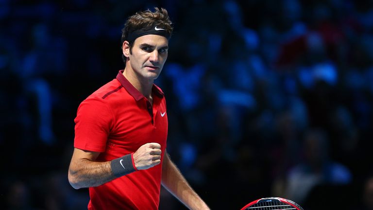 Federer celebrated a 6-1 7-6 victory