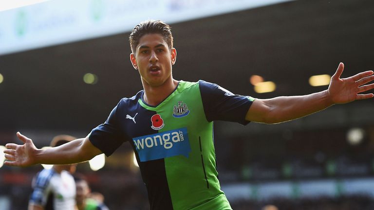 Ayoze Perez of Newcastle United celebrates after scoring