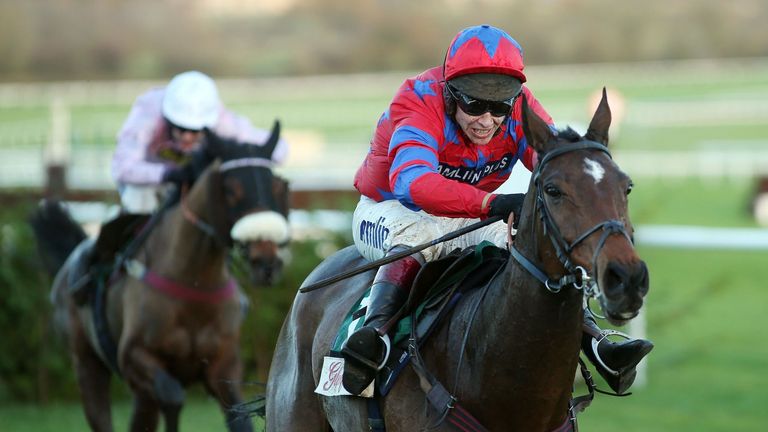 Balthazar King, ridden by Richard Johnson, on the way to victory in the Glenfarclas Cross Country Chase during Day One of The Open at Cheltenham Racecourse