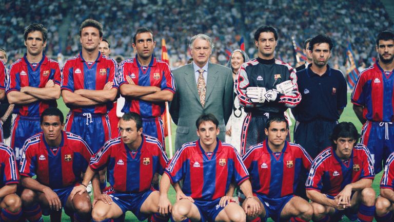 Barcelona manager Bobby Robson before the Trofeu Joan Gamper match between Barcelona and San Lorenzo at the Nou Camp in 1996