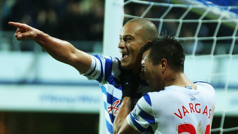 Bobby Zamora (left) celebrates after forcing Martin Demichelis into scoring an own goal