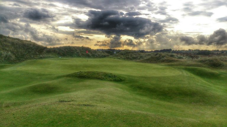 The contoured 14th green at County Louth