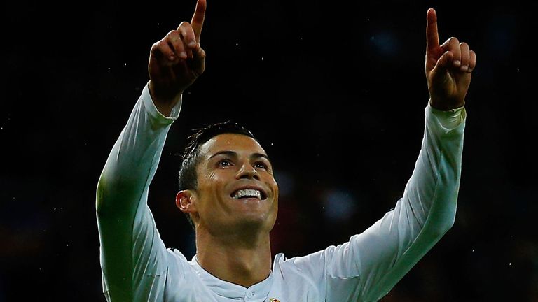 Cristiano Ronaldo celebrates after hitting the target again for Real Madrid
